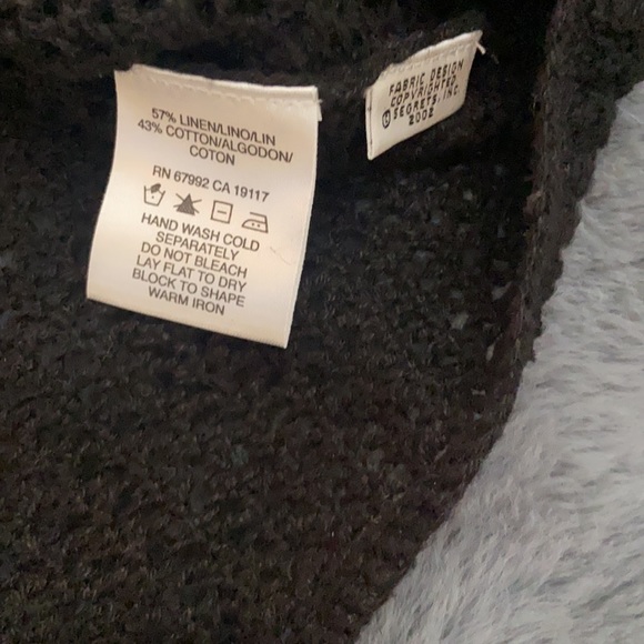 NWT Sigrid Olsen Blk Knitted Crochet Sweater - Picture 5 of 6